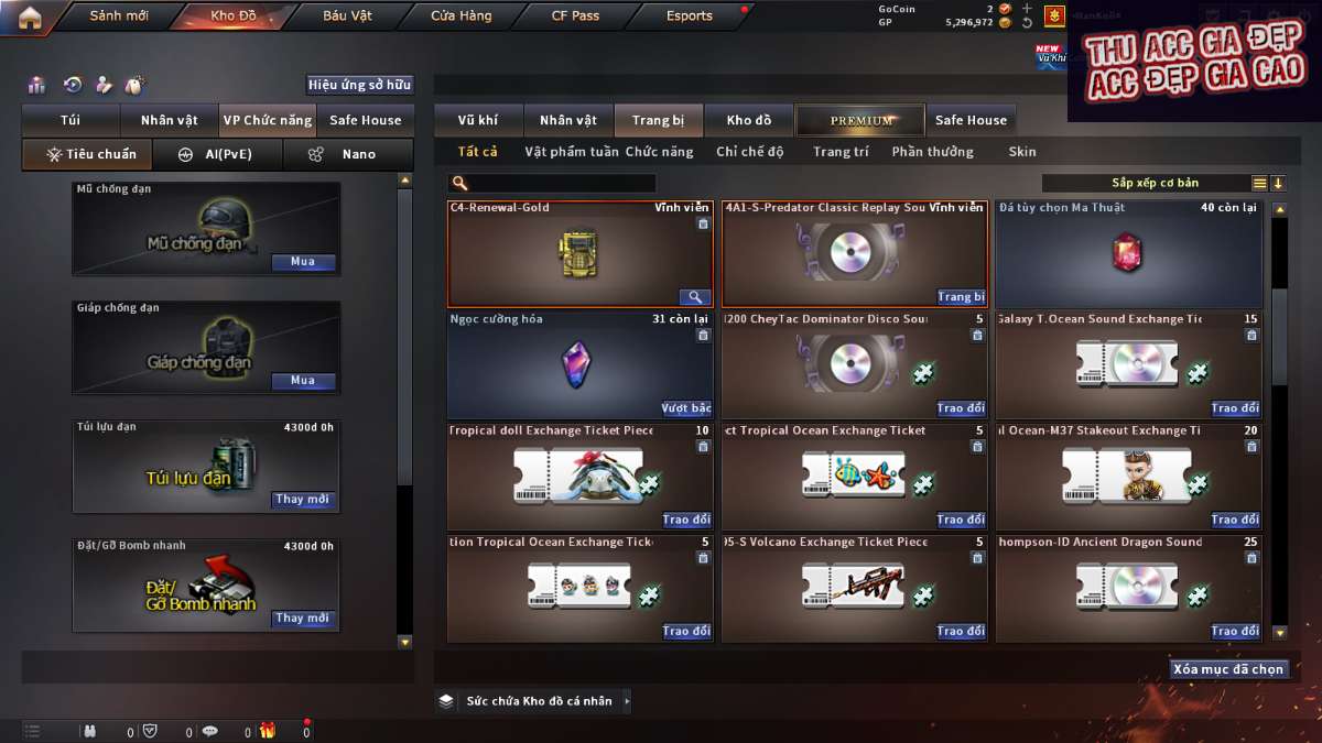shop acc cf uy tin gia re